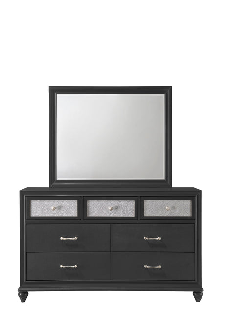 Lila - Dresser, Mirror Black by Crown Mark | Bel Furniture