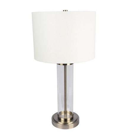 Luna - Table Lamp With On / Off Switch Clear Body Base - Clear / Silver / White - view 2