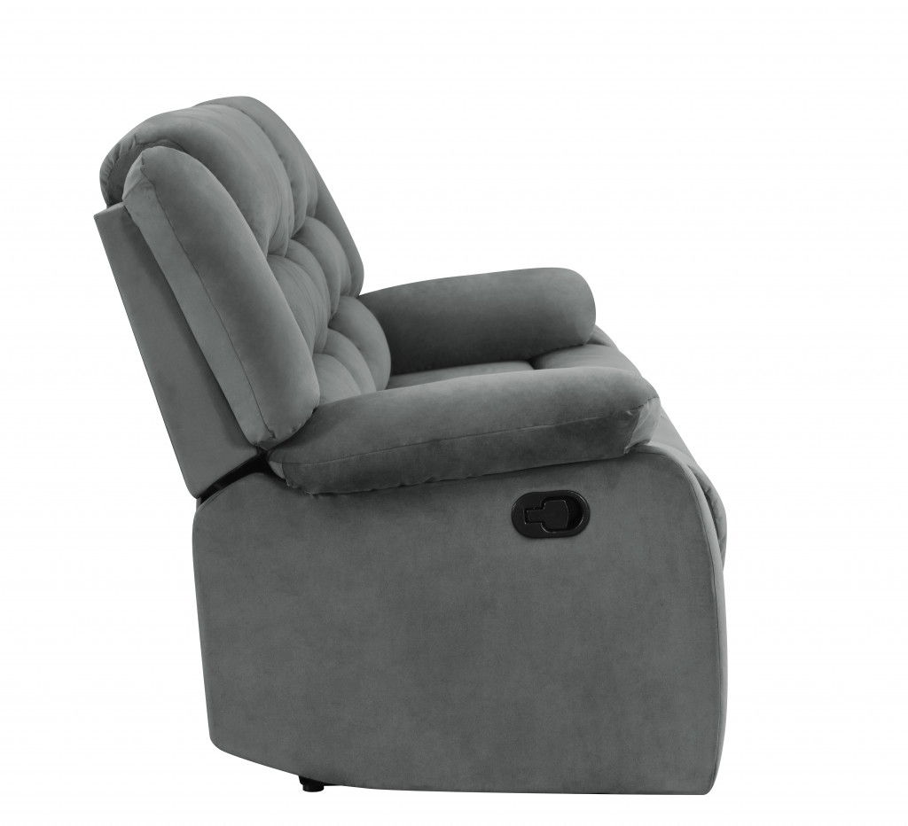 Contemporary Fabric Loveseat - Gray