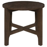 Cota - Round Solid Wood End Table - Dark Brown by Coaster Fine Furniture | Bel Furniture