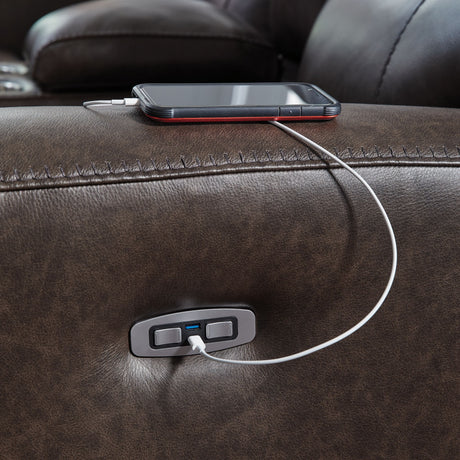 Crossplex - Smoke - Power Recliner / Adjustable Headrest by Signature Design by Ashley® | Bel Furniture