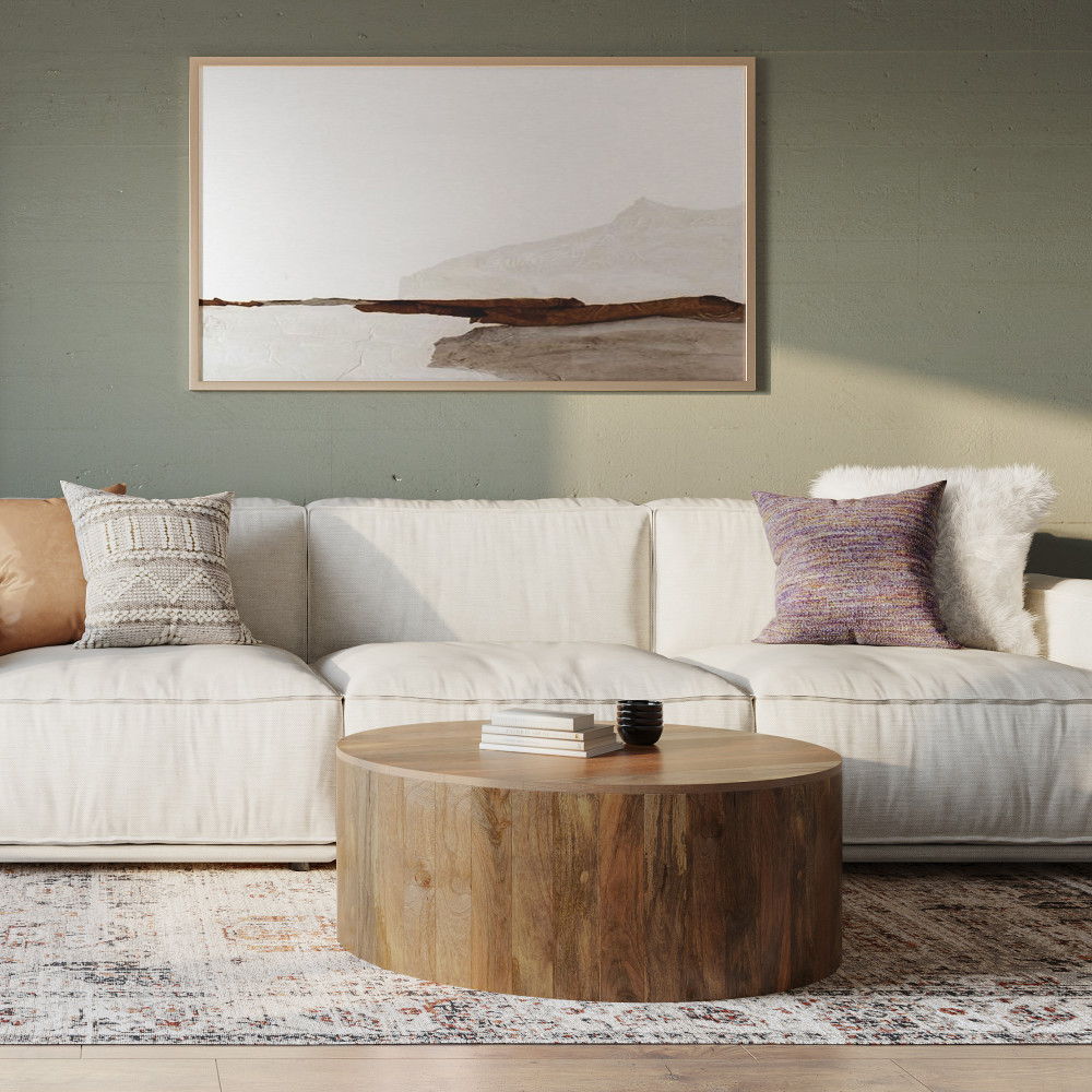 Millbury - Drum Coffee Table - Natural by Simpli-Home | Bel Furniture