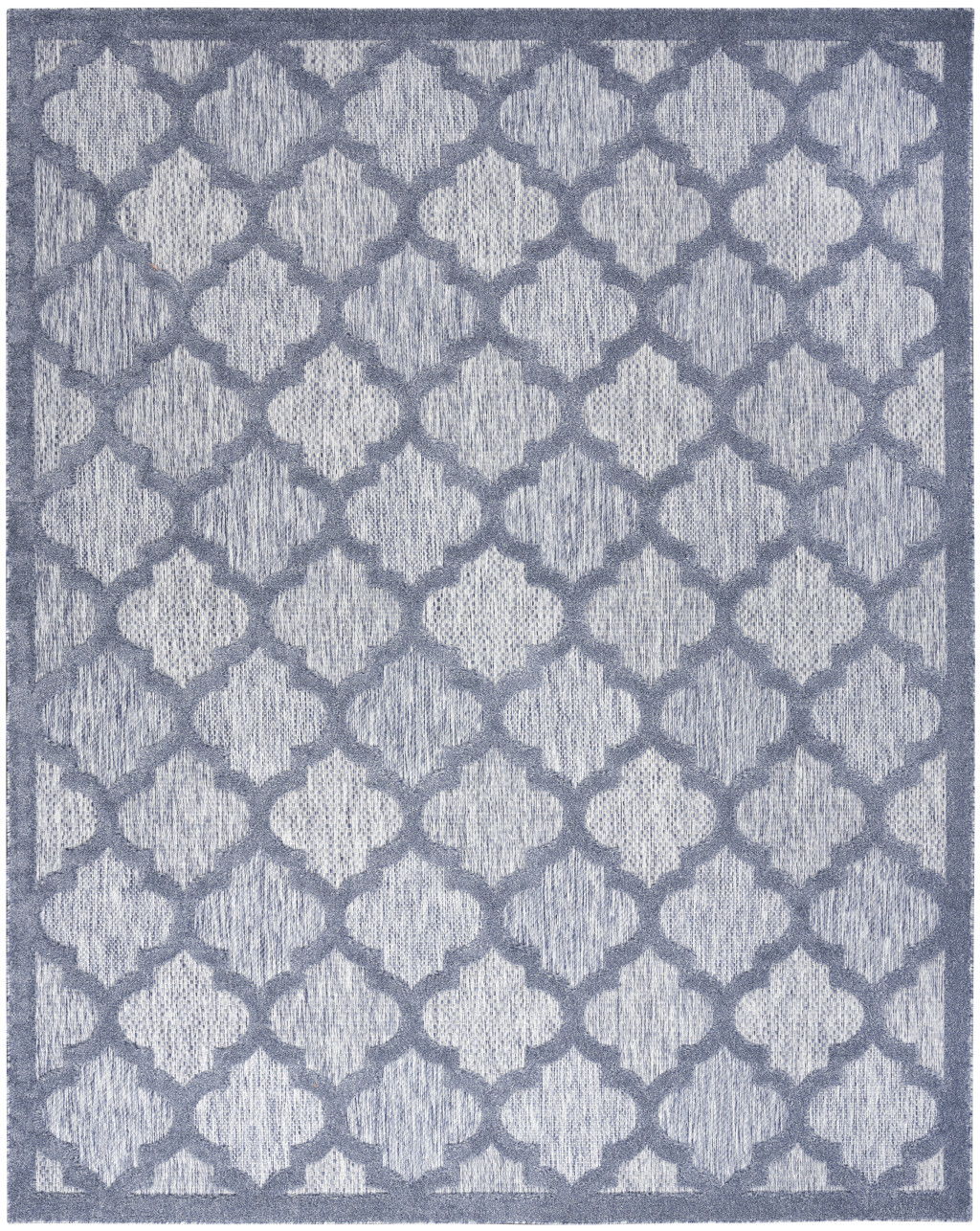 9' X 12' Geometric Flatweave Area Rug - Blue