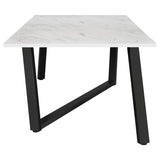 Mayer - Rectangular Faux Marble Dining Table - White by CoasterEssence | Bel Furniture