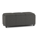 Avalon - Multi Functional Storage Ottoman Dark Gray Fabric by Simpli-Home | Bel Furniture