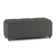 Avalon - Multi Functional Storage Ottoman Dark Gray Fabric by Simpli-Home | Bel Furniture