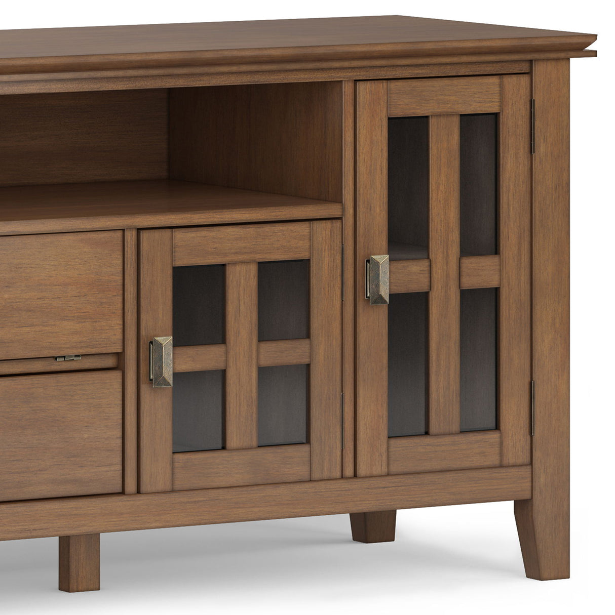 Artisan - TV Media Stand - Rustic Natural Aged Brown by Simpli-Home | Bel Furniture