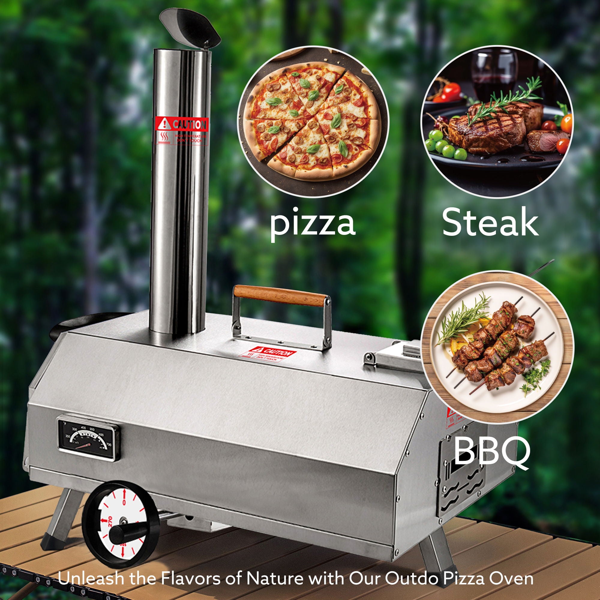 Semi-Automatic 12 Outdoor Pizza Oven Portable Wood Fired Pizza Oven Outdoor Cooking Pizza Maker Portable Pizza Oven For Authentic Stone Baked Pizzas