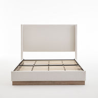 Hosford - Minimalist Canvas Upholstered Wingback Bed