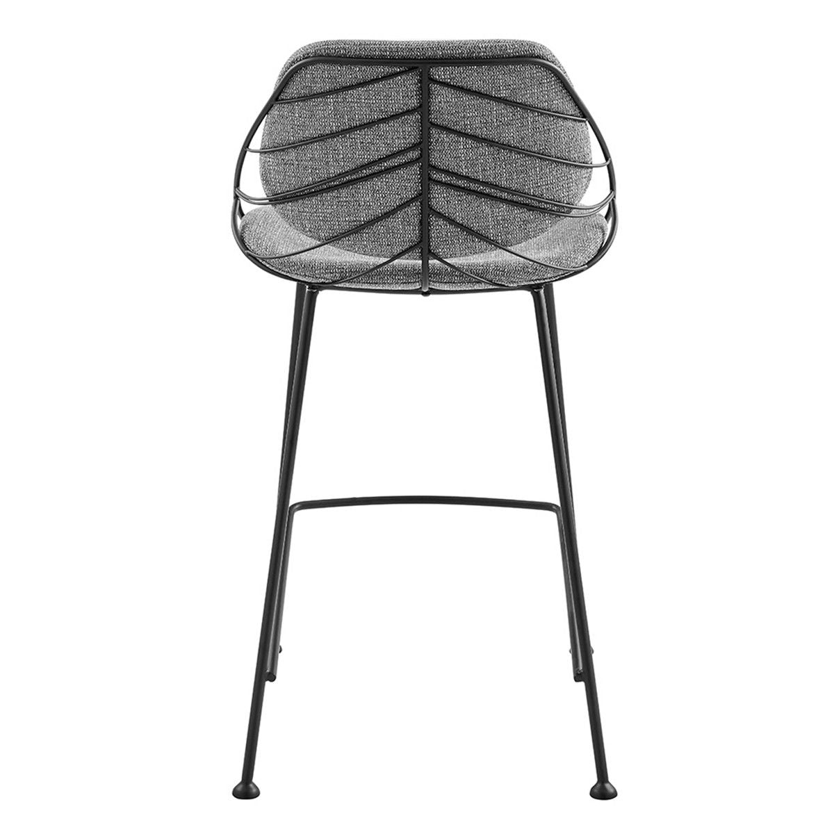 Steel Low Back Counter Height Bar Chairs (Set of 2) - Light Gray / Black