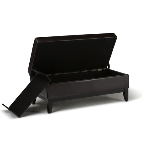 Oregon - Contemporary Storage Ottoman Bench With Tray - view 14