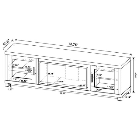Havering - 71" TV Stand Fireplace Media Console - Dark Pine