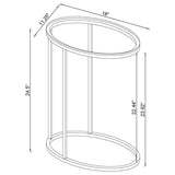 Kyle - Oval Glass Top C-Shaped Sofa Side Table - Chrome by CoasterEveryday | Bel Furniture