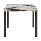 Vega - Faux Marble Counter Height Table - White / Black
