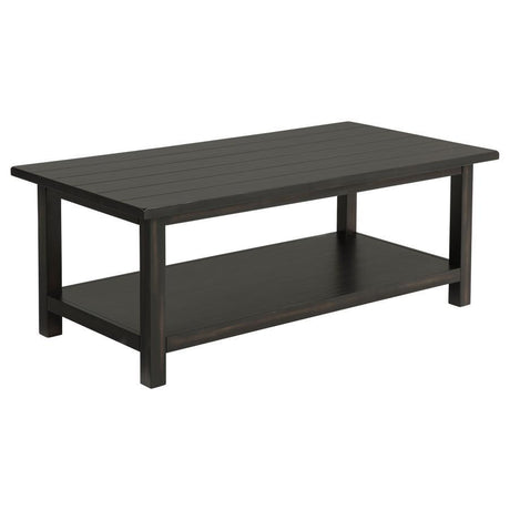 Payne - Wood Coffee Table with Shelf Black by Coaster Fine Furniture | Bel Furniture