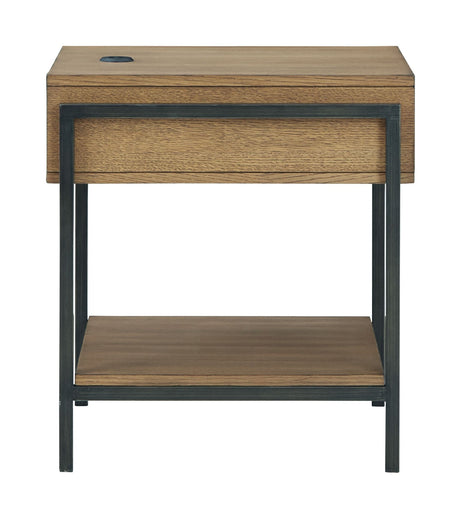 Fridley - Brown / Black - Rectangular End Table by Signature Design by Ashley® | Bel Furniture