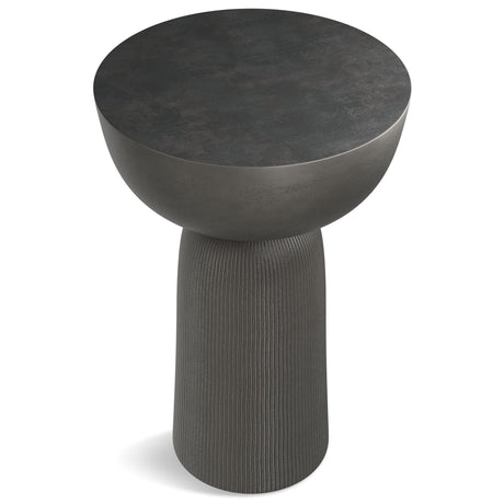 Hughes - Cast Aluminum Side Table - Black by Simpli-Home | Bel Furniture