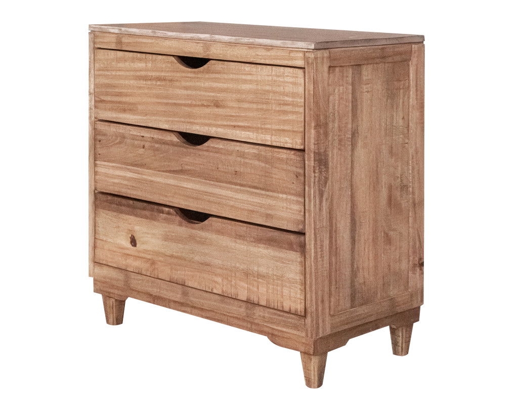 Solid Wood Three Drawer Chest - Natural