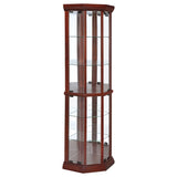 Appledale - 6-Shelf Corner Curio Display Cabinet - Medium Brown