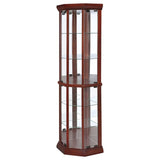 Appledale - 6-Shelf Corner Curio Display Cabinet - Medium Brown