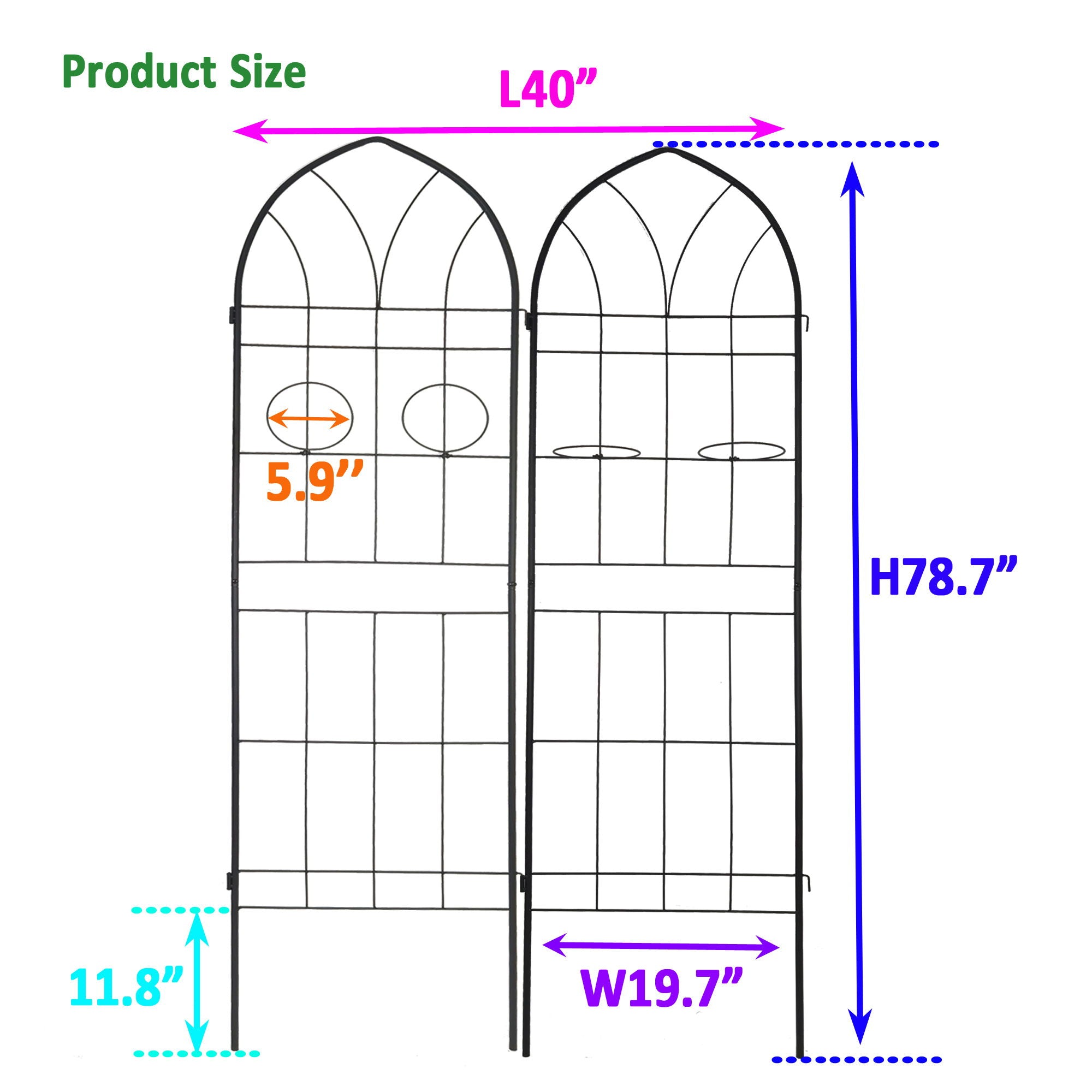 Metal Garden Trellis Rustproof Trellis For Climbing Plant, Outdoor Flower Support