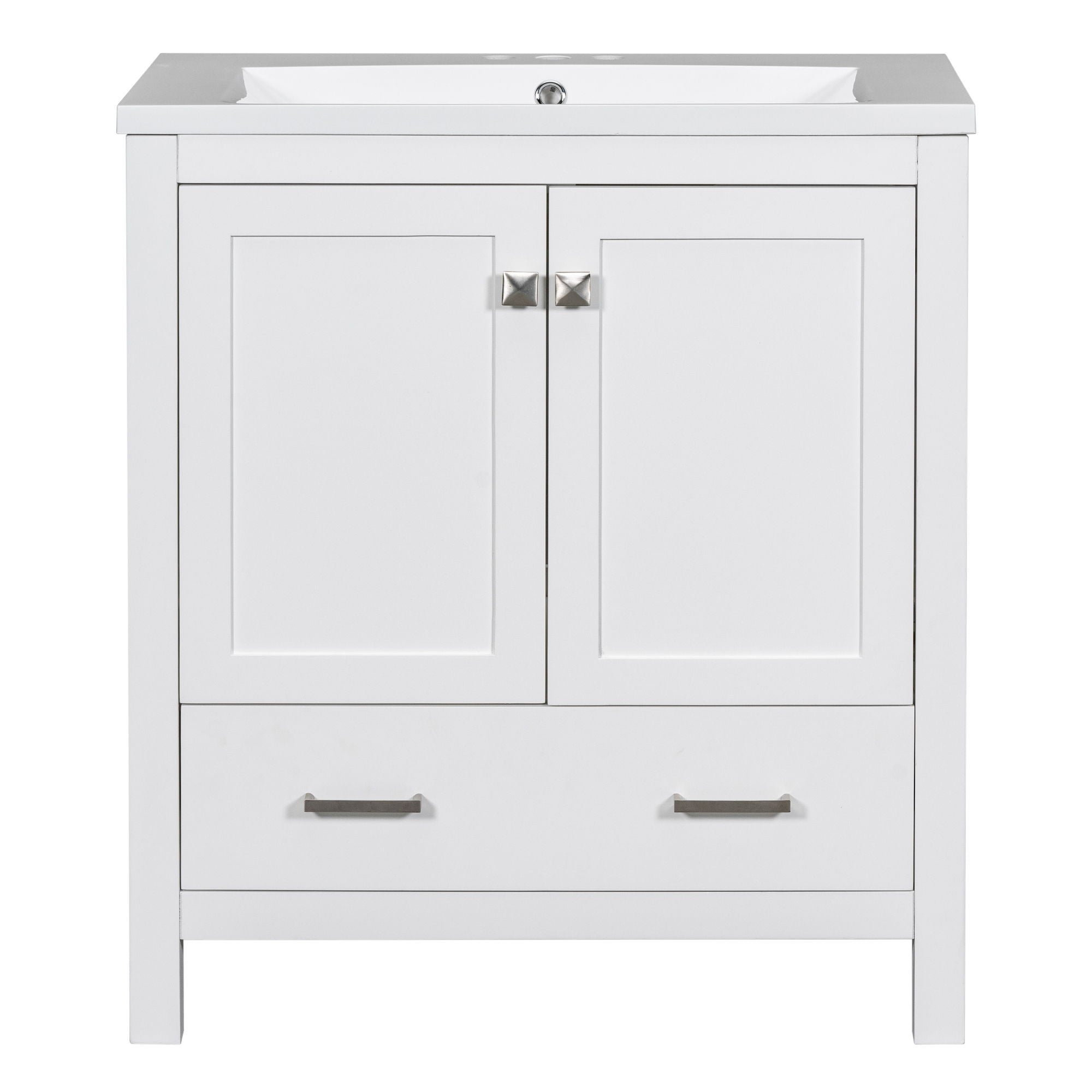 Bathroom Vanity With Single Sink, Combo Cabinet Undermount Sink, Bathroom Storage Cabinet With 2 Doors And A Drawer, Soft Closing, Multifunctional Storage, Solid Wood Frame