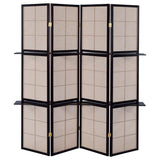 Iggy - 4-Panel Room Divider Folding Shoji Screen - Cappuccino by CoasterEveryday | Bel Furniture