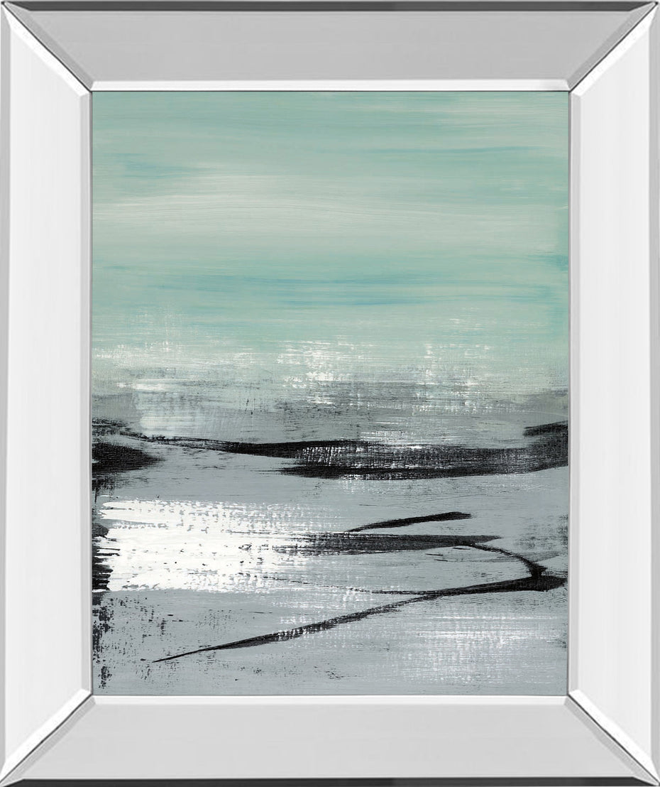 Beach Il By Heather Mcalpine - Mirror Framed Print Wall Art - Gray