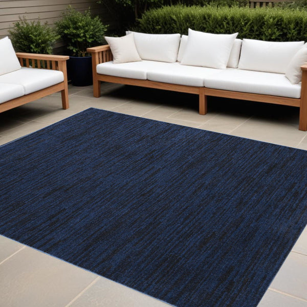 8' X 10' Stain Resistant Indoor / Outdoor Area Rug - Midnight Blue