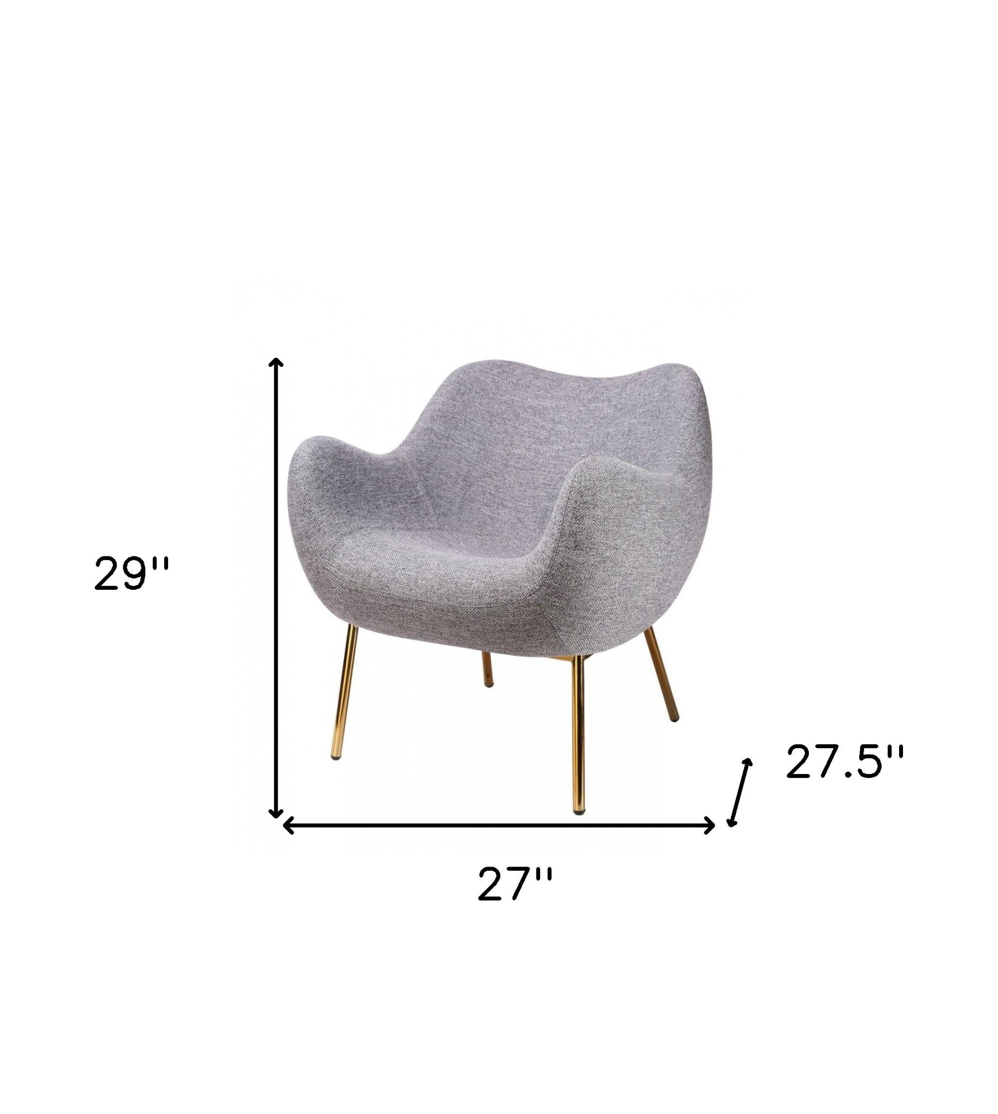 Plush Comfy Accent Chair - Gray / Gold