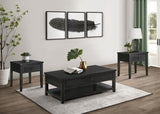 Concord - Coffee And End Table Set Distressed Black 3 Pc. Coffee Table, 2 End Tables by Coaster Fine Furniture | Bel Furniture