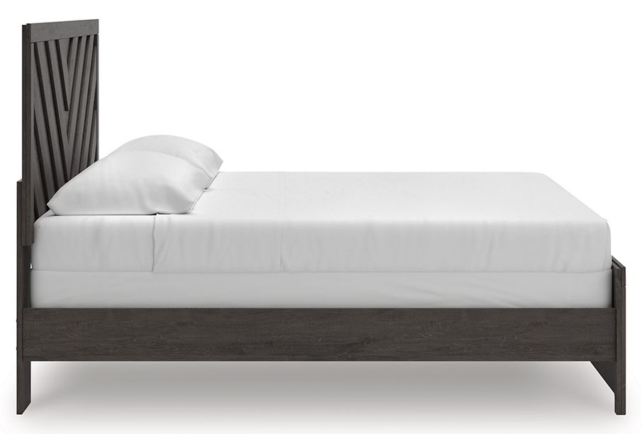 Prendonea - King Panel Bed - Charcoal
