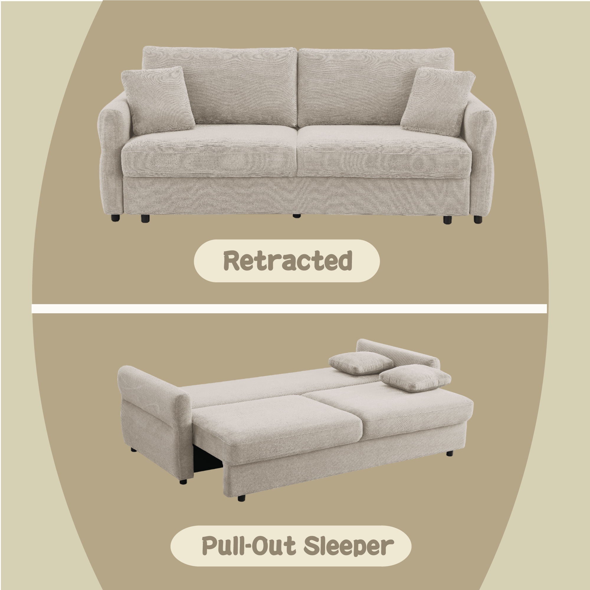 Haran - Pull Out Sleeper Sofa With Storage