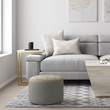Serena - Handcrafted Round Braided Pouf - view 4