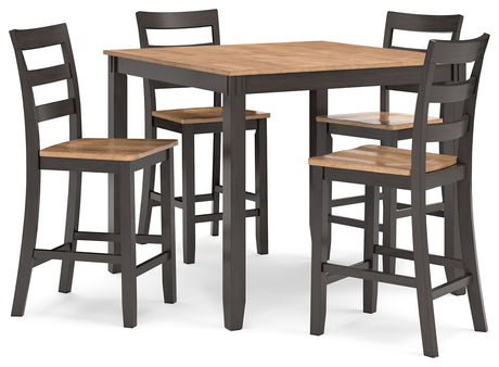 Gesthaven - Dining Room Counter Table Set Dark Brown 5 Pc. Table, 4 Chairs by Signature Design by Ashley® | Bel Furniture