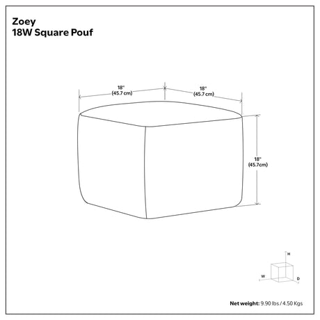 Zoey - Handcrafted Woven Cube Pouf - view 4