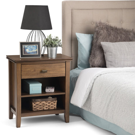 Artisan - Handcrafted Bedside Table by Simpli-Home | Bel Furniture
