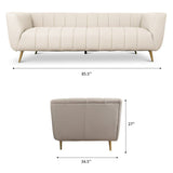 Lamattina - Genuine Italian Leather Channel Tufted Sofa