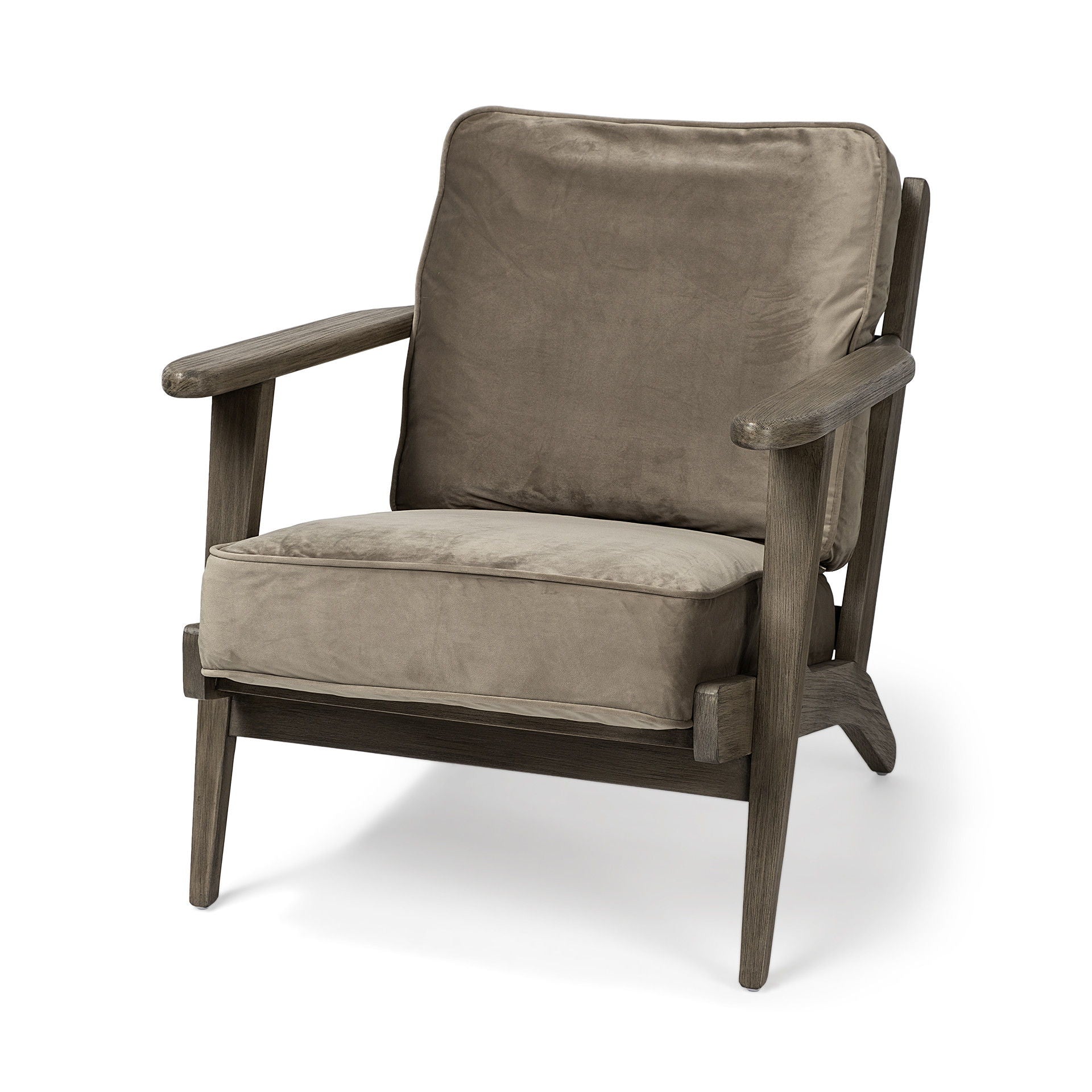 Velvet Arm Chair - Brown