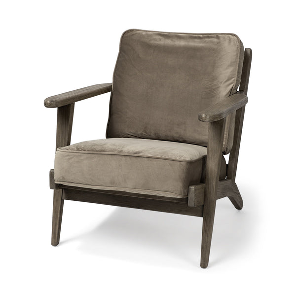 Velvet Arm Chair - Brown