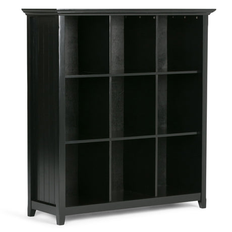Acadian - Handcrafted Cube Storage Black 44"W x 15.75"D x 48"H by Simpli-Home | Bel Furniture
