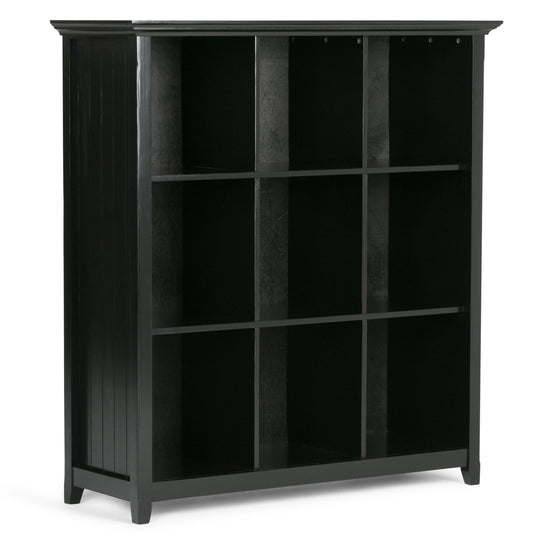 Acadian - Handcrafted Cube Storage Black 44"W x 15.75"D x 48"H by Simpli-Home | Bel Furniture