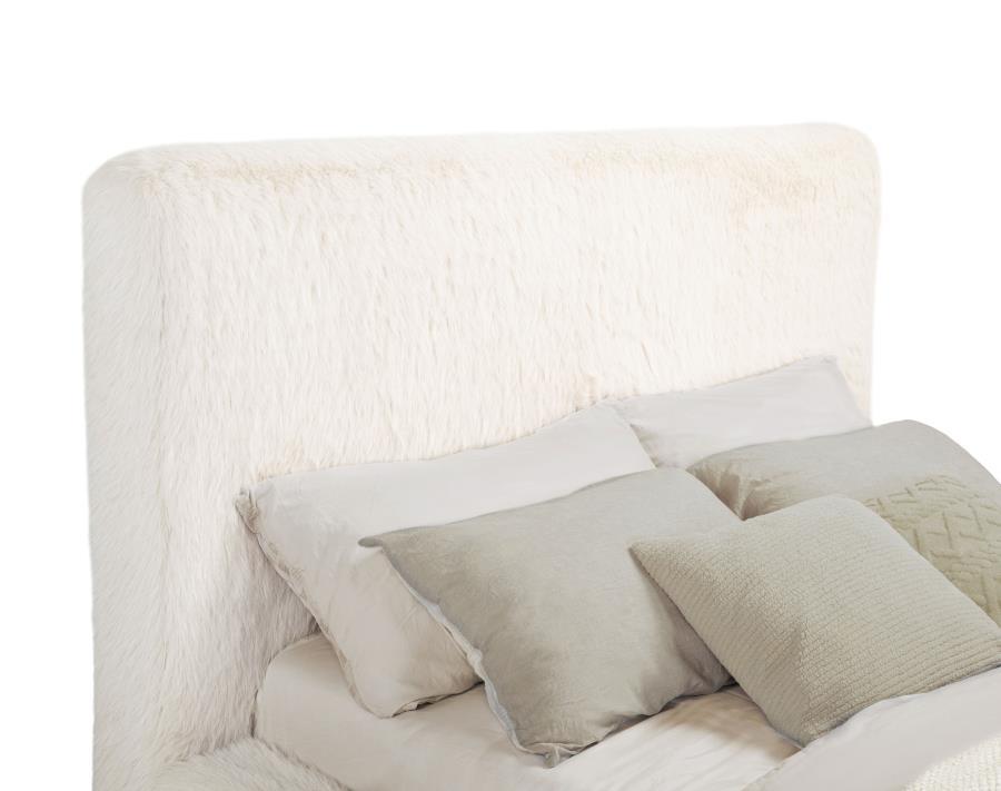 Rebecca - Faux Fur Upholstered Bed by Coaster Fine Furniture | Bel Furniture