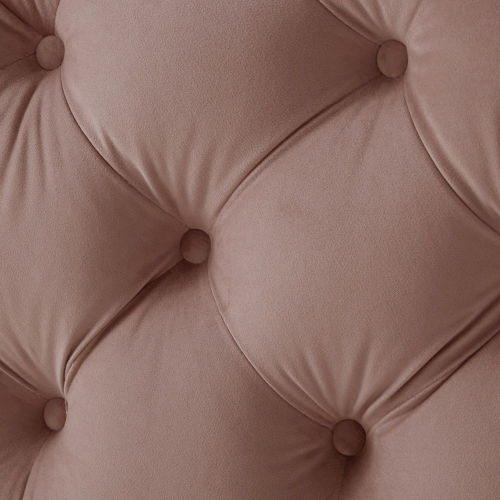 Velvet Rolling Tufted Cocktail Ottoman - Blush