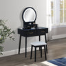 Cecilia - Vanity Table & Stool Black by Crown Mark | Bel Furniture