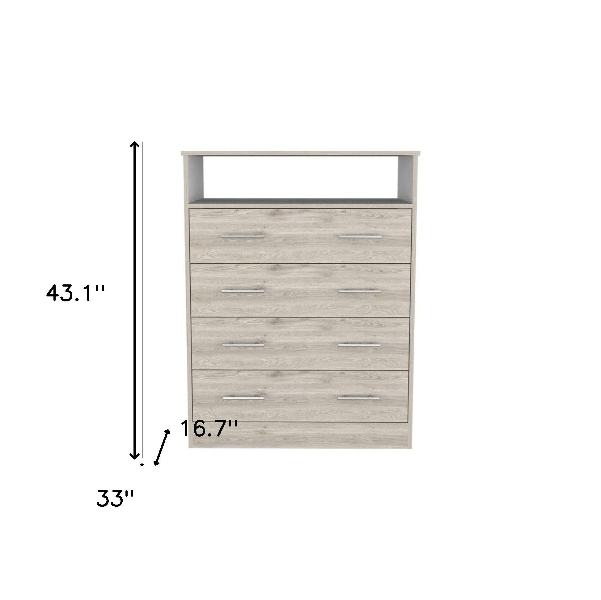 4 Drawer Dresser - Light Gray