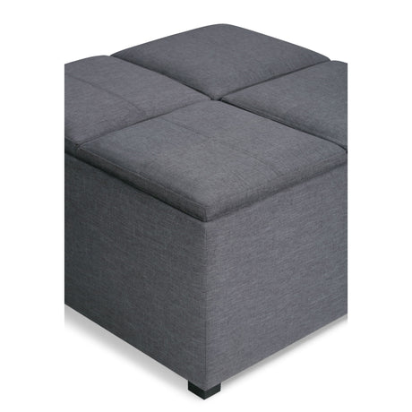 Avalon - Square Coffee Table, Storage Ottoman by Simpli-Home | Bel Furniture