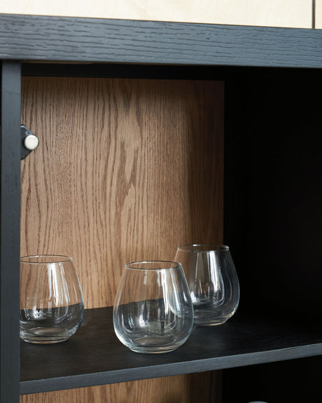 Armenleigh - Bar Cabinet - Black / Brown