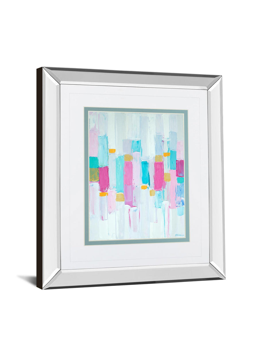 Cool Rhizome I By Ann Marie Coolick - Mirror Framed Print Wall Art - Blue