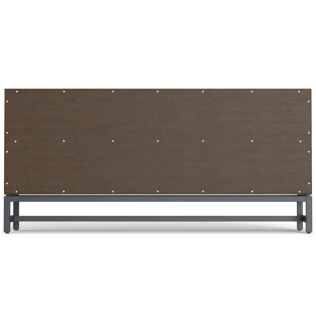 Banting - Low Wide Bookcase - Walnut Brown by Simpli-Home | Bel Furniture